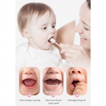 (Bundle of 2) Lucky Baby Disposable Baby Soft Knitted Gauze Oral / Tongue Cleaner for Newborn Toothbrush Mouth Cleaning